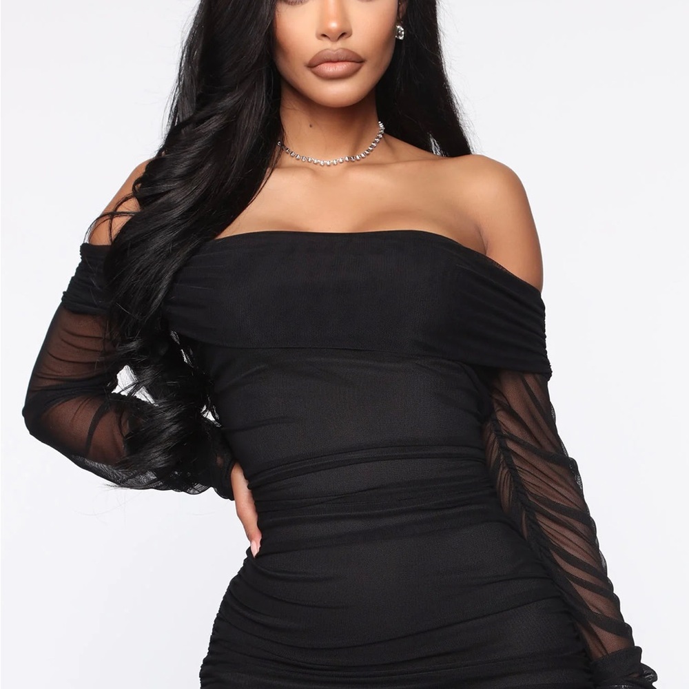 Black ruched long maxi dress